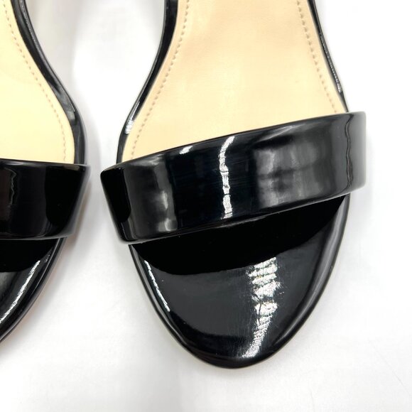 8.5W 8.5 WIDE WIDTH Nine West Pruce 3 Black Patent Block Heels Sandals‎ Shoes - Picture 5 of 15